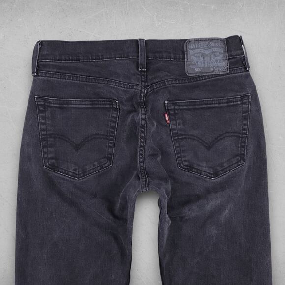 Levi's 505 Jeans Men 29x30 Black Straight Leg Grunge 90s Minimalist Casual Retro - Picture 4 of 14